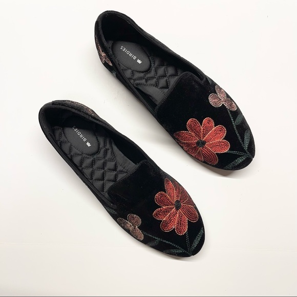 Birdies Shoes - Birdies The Starling Floral Velvet Flats Shoes